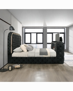 Kana Eastern King Bed w/LED, Fireplace & TV Stand