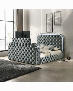 Kana Queen Bed w/LED, Fireplace & TV Stand