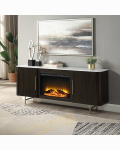 Clayten Server w/Marble Top & Fireplace