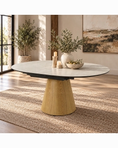 Corwin Round Dining Table W/Ceramic Top