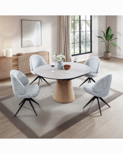 Corwin Round Dining Table W/Ceramic Top