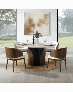 Rufina Round Dining Table w/Marble Top