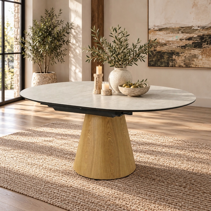 Corwin Round Dining Table W/Ceramic Top